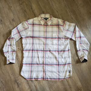 Cremieux Shirt Men Size Large Plaid Casual Resort Summer Preppy Long Sleeve EUC
